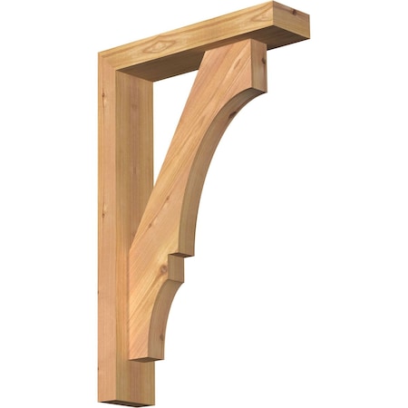 Balboa Block Smooth Bracket W/ Offset Brace, Western Red Cedar, 3 1/2W X 14D X 22H